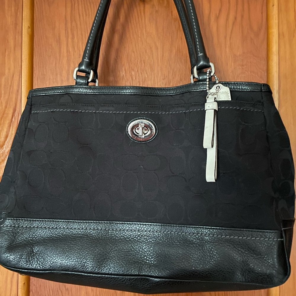 Coach Black and Tan Shoulder Bag
